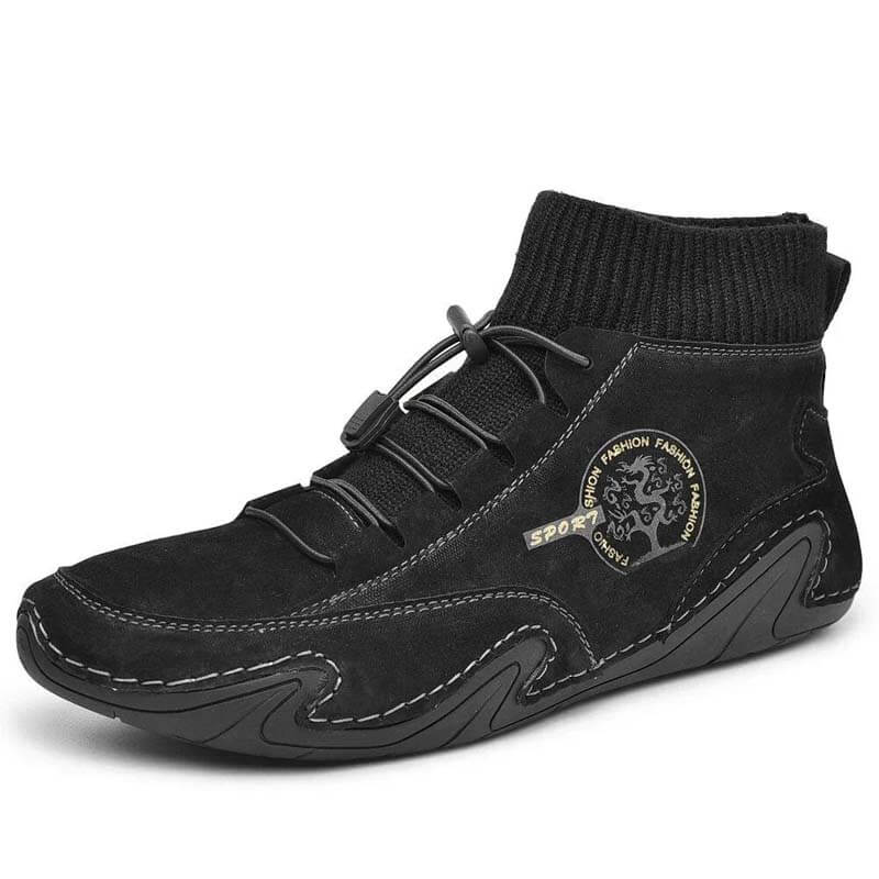 Sneakers heren van leer instapmodel met zacht voetbed 6