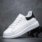 Sneakers heren van leer met dikke zool en geperforeerd detail 4