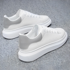 Sneakers heren van leer met dikke zool en geperforeerd detail 7