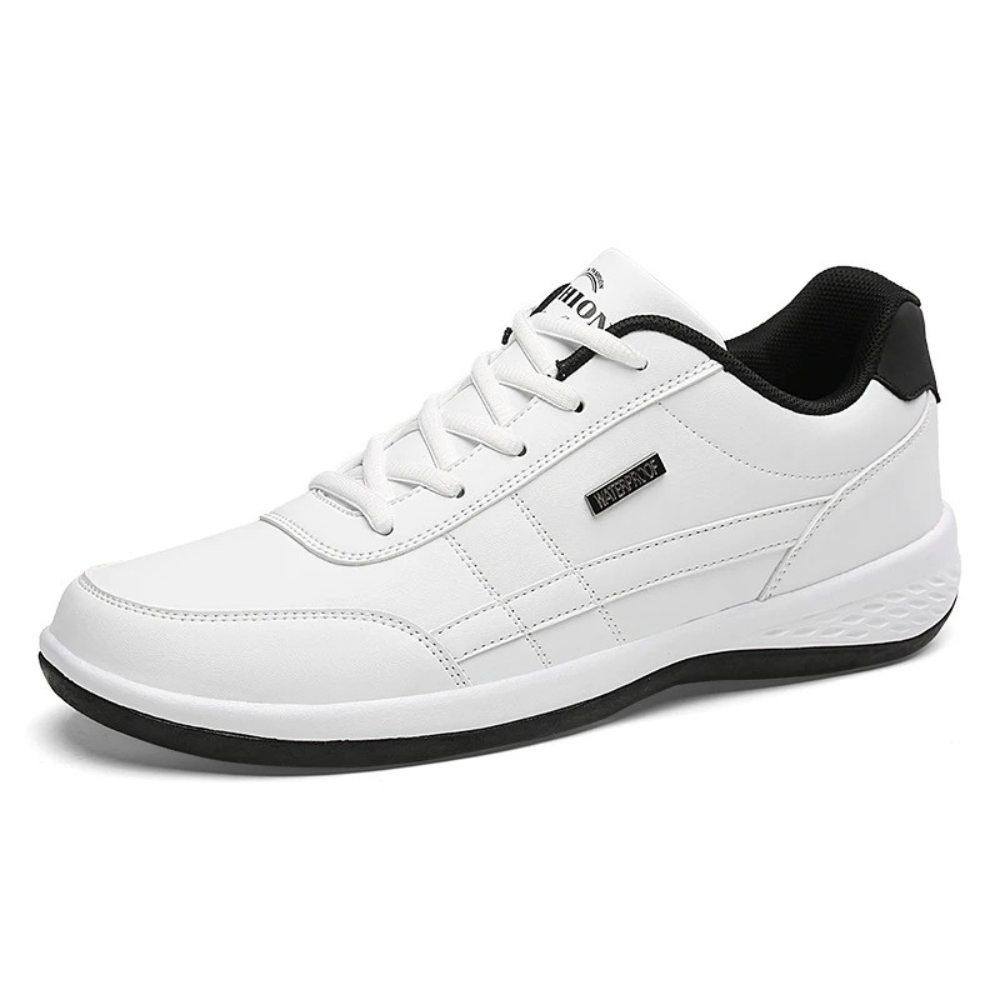 Sneakers heren van leer met veters en dikke zool 3
