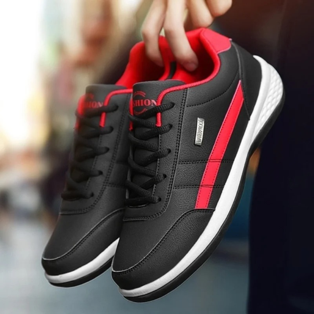 Sneakers heren van leer met veters en dikke zool 9