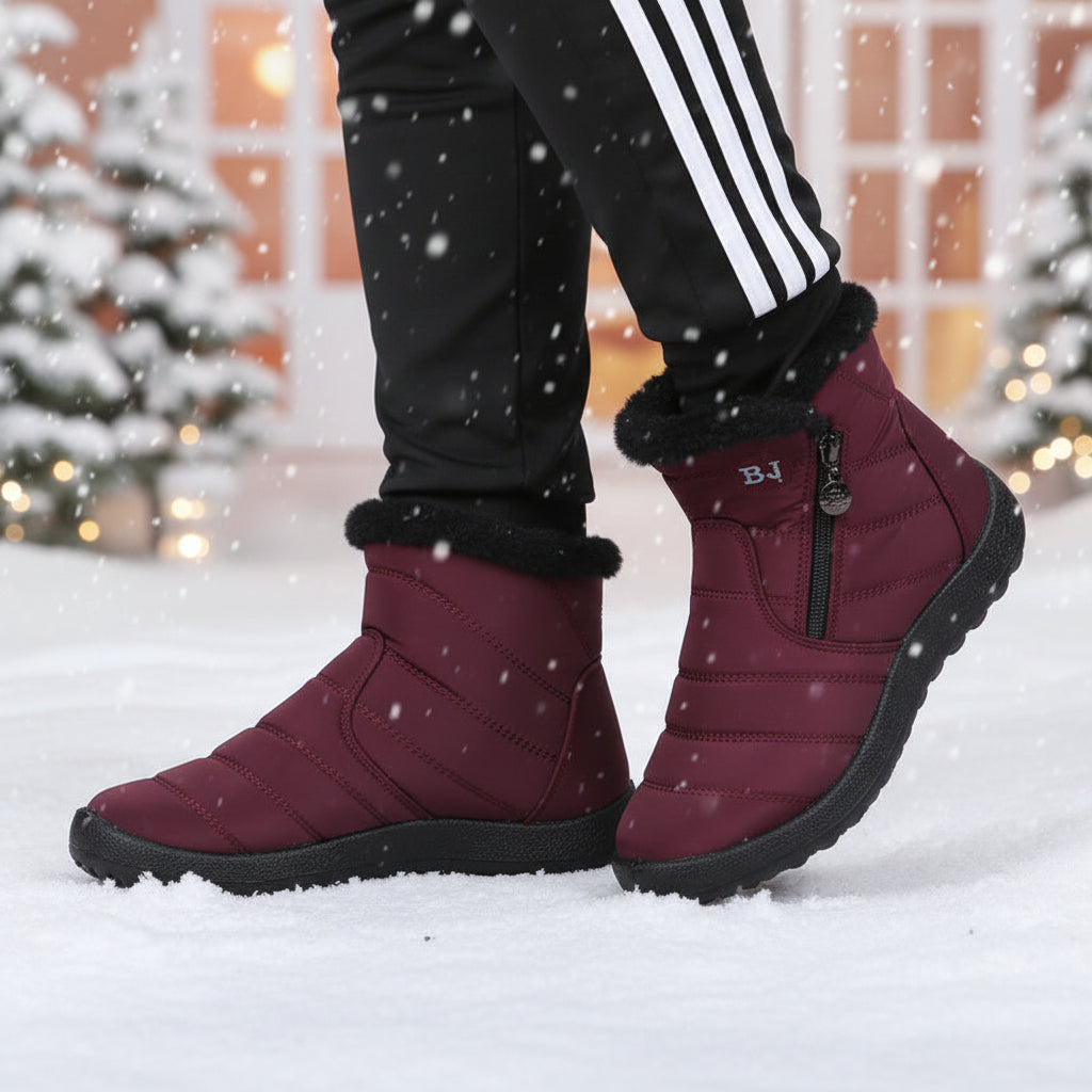 Snowboots dames gewatteerd met rits en warme voering 11
