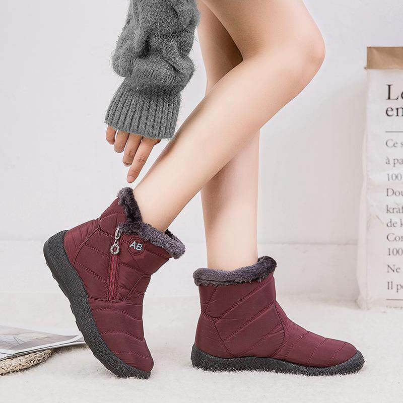 Snowboots dames gewatteerd met rits en warme voering 13