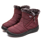 Snowboots dames gewatteerd met rits en warme voering 17