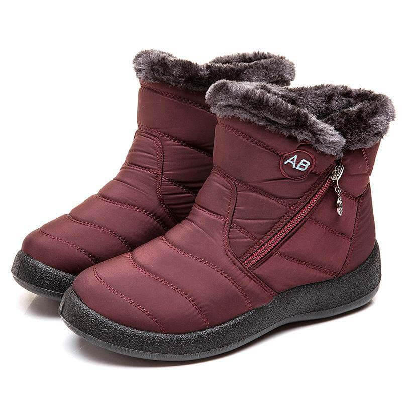 Snowboots dames gewatteerd met rits en warme voering 17