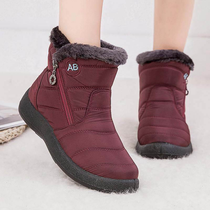 Snowboots dames gewatteerd met rits en warme voering 19