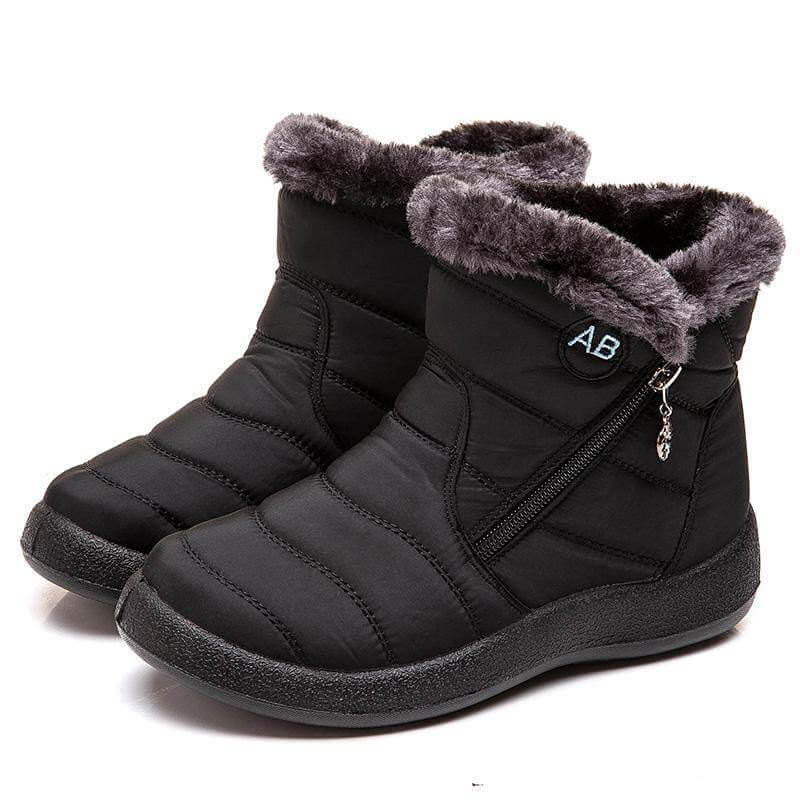 Snowboots dames gewatteerd met rits en warme voering 2
