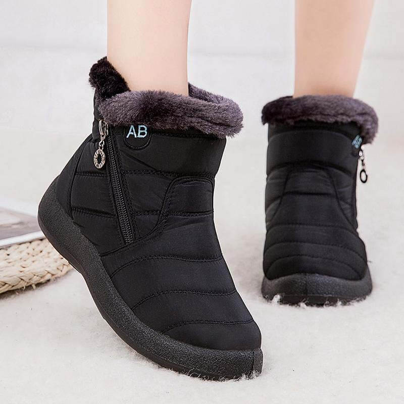 Snowboots dames gewatteerd met rits en warme voering 21