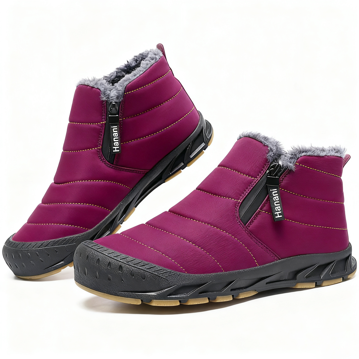 Snowboots dames met rits en dikke comfortzool 1