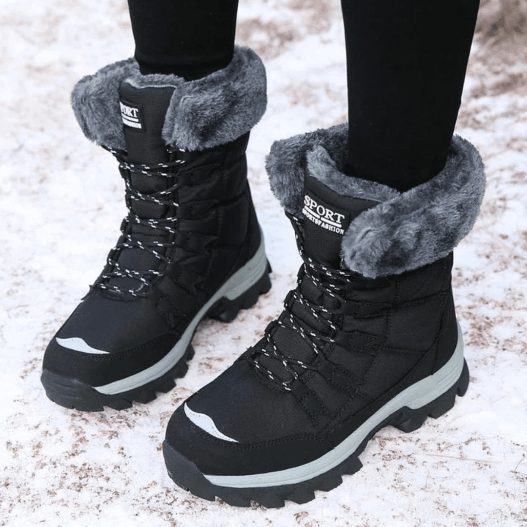 Snowboots dames met veters en grove antislipzool 2