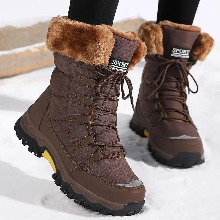 Snowboots dames met veters en grove antislipzool 3