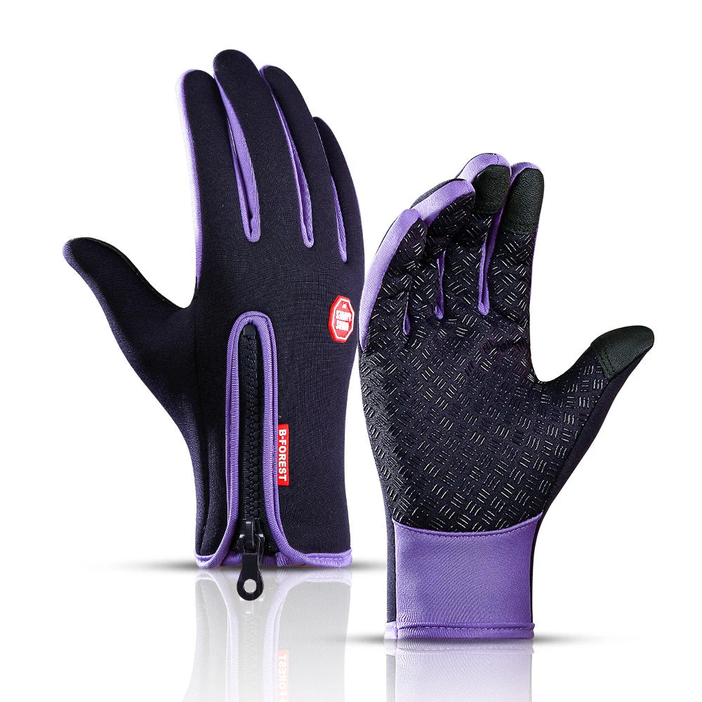 Sporthandschoenen dames met touchscreen en rits 1