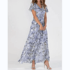Clarissa - Formele zomerse maxi jurk met bloemenprint dames
