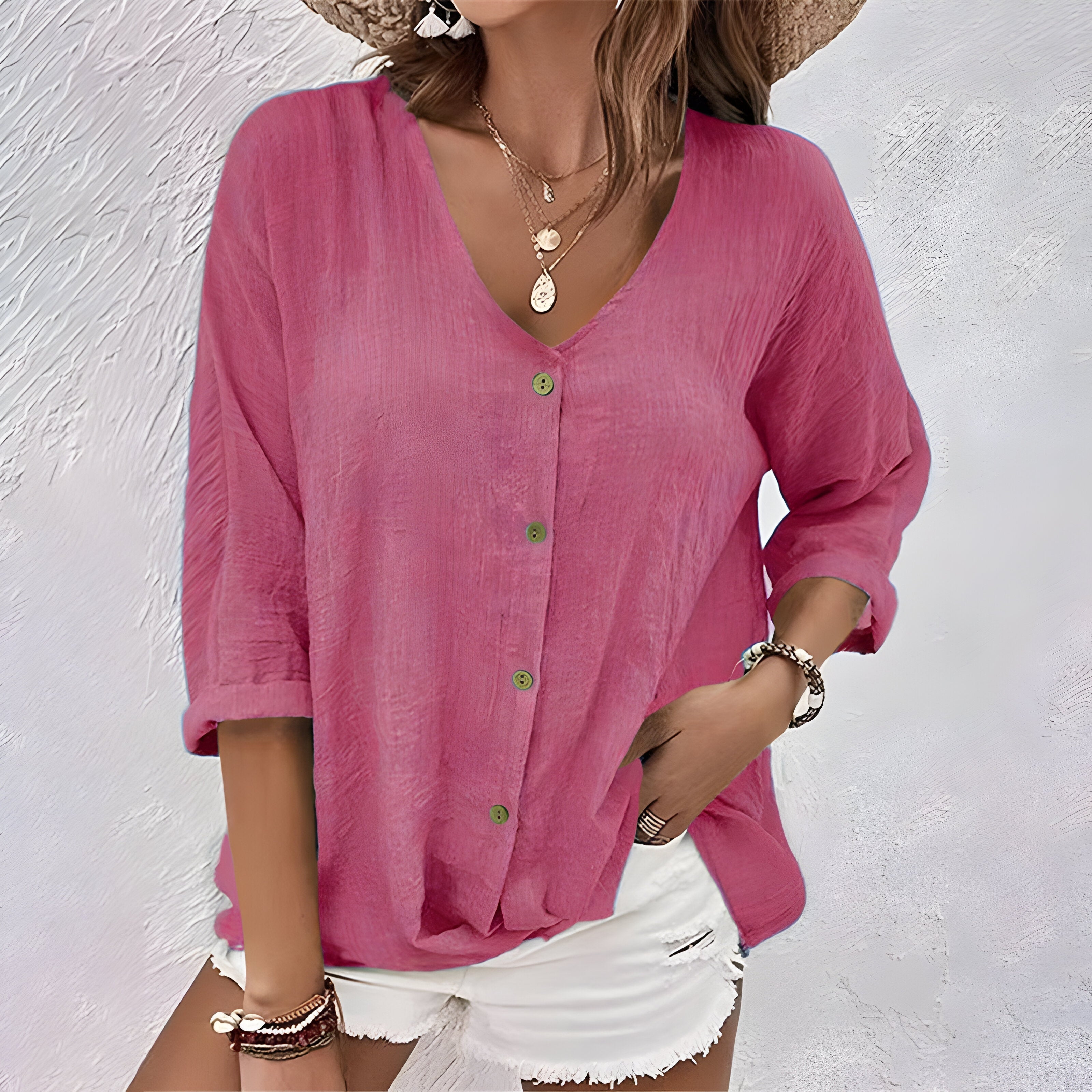 Aurore - Blouse met knopen dames