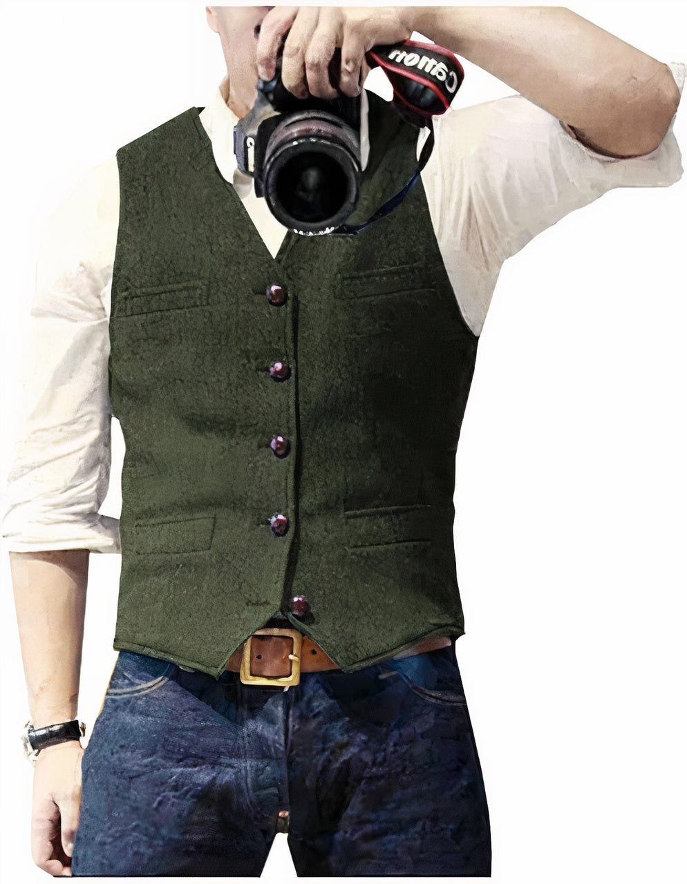 Stijlvol heren gilet met knoopsluiting 3