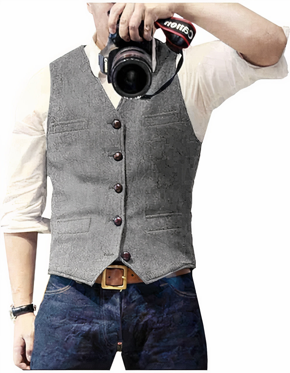 Stijlvol heren gilet met knoopsluiting 4