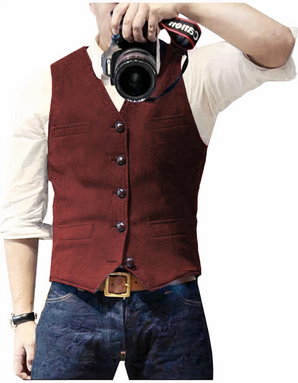 Stijlvol heren gilet met knoopsluiting 6
