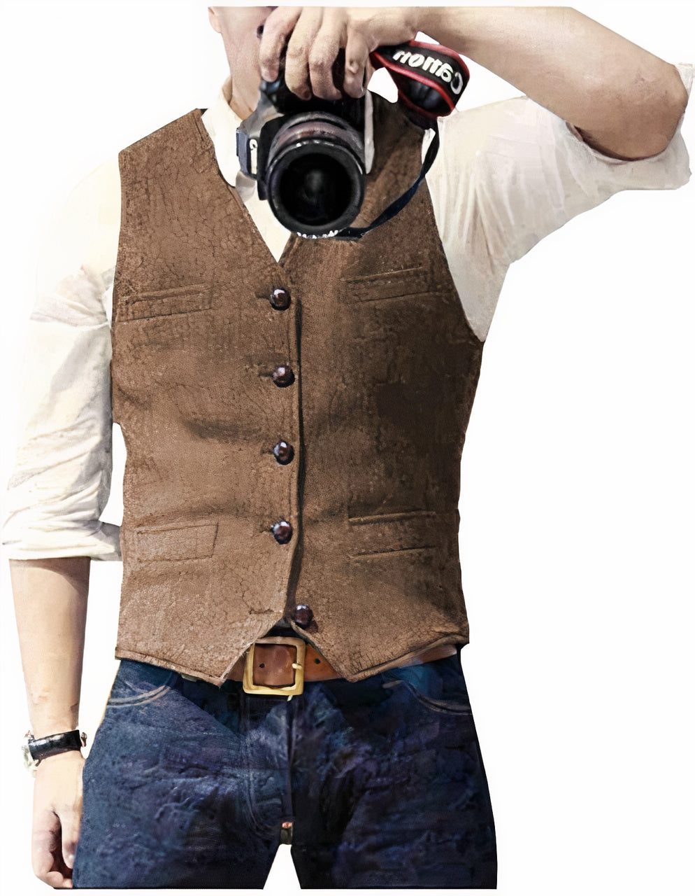 Stijlvol heren gilet met knoopsluiting 7