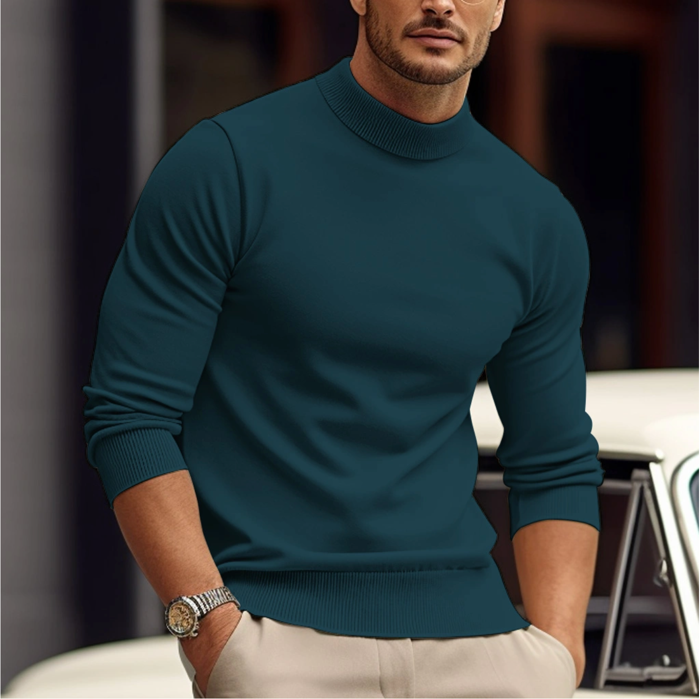 Stijlvolle heren sweater met minimalistisch ontwerp 1