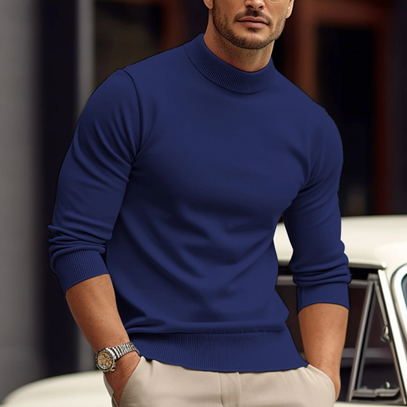 Stijlvolle heren sweater met minimalistisch ontwerp 2
