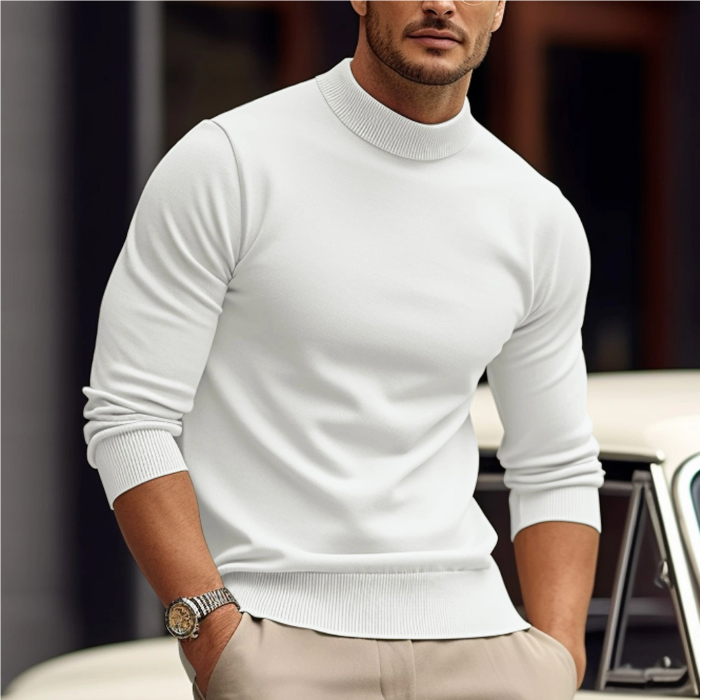 Stijlvolle heren sweater met minimalistisch ontwerp 3