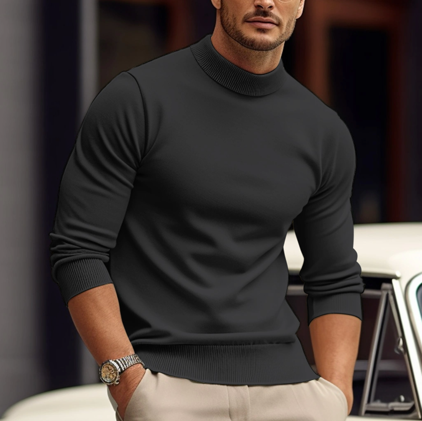 Stijlvolle heren sweater met minimalistisch ontwerp 4