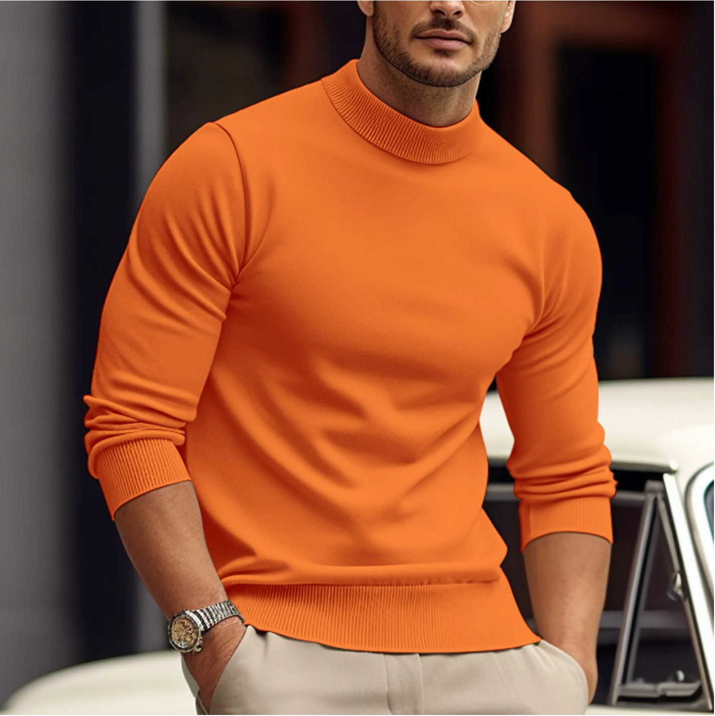 Stijlvolle heren sweater met minimalistisch ontwerp 5