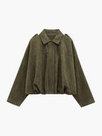 Suède bomber dames oversized met kraag 1