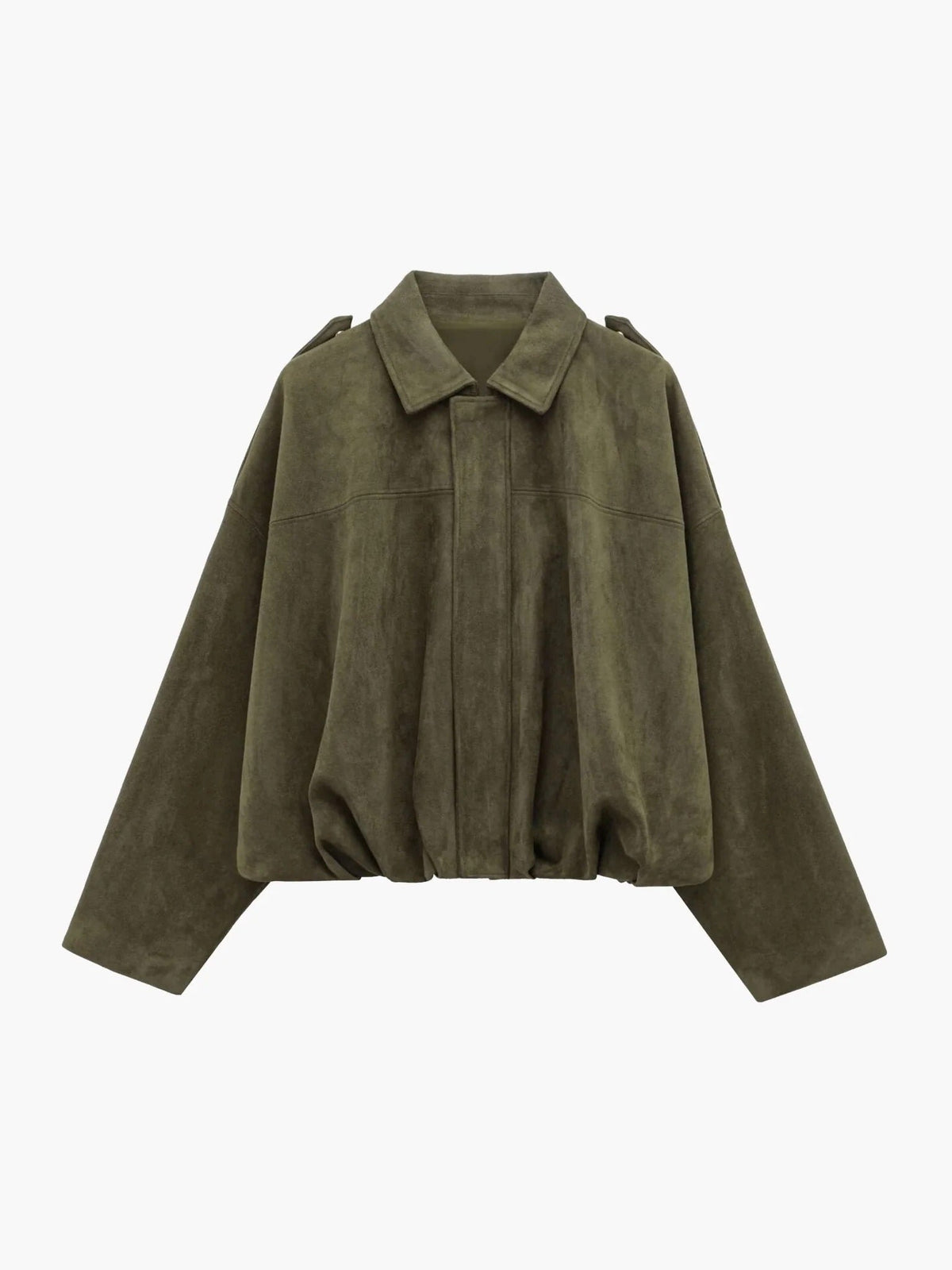 Suède bomber dames oversized met kraag 1