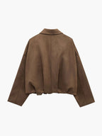 Suède bomber dames oversized met kraag 12
