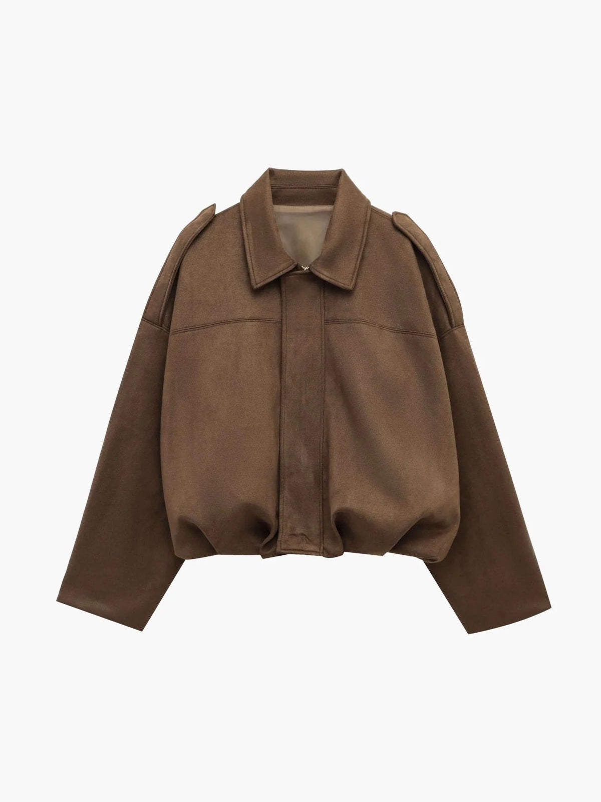 Suède bomber dames oversized met kraag 2