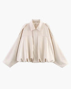 Suède bomber dames oversized met kraag 4