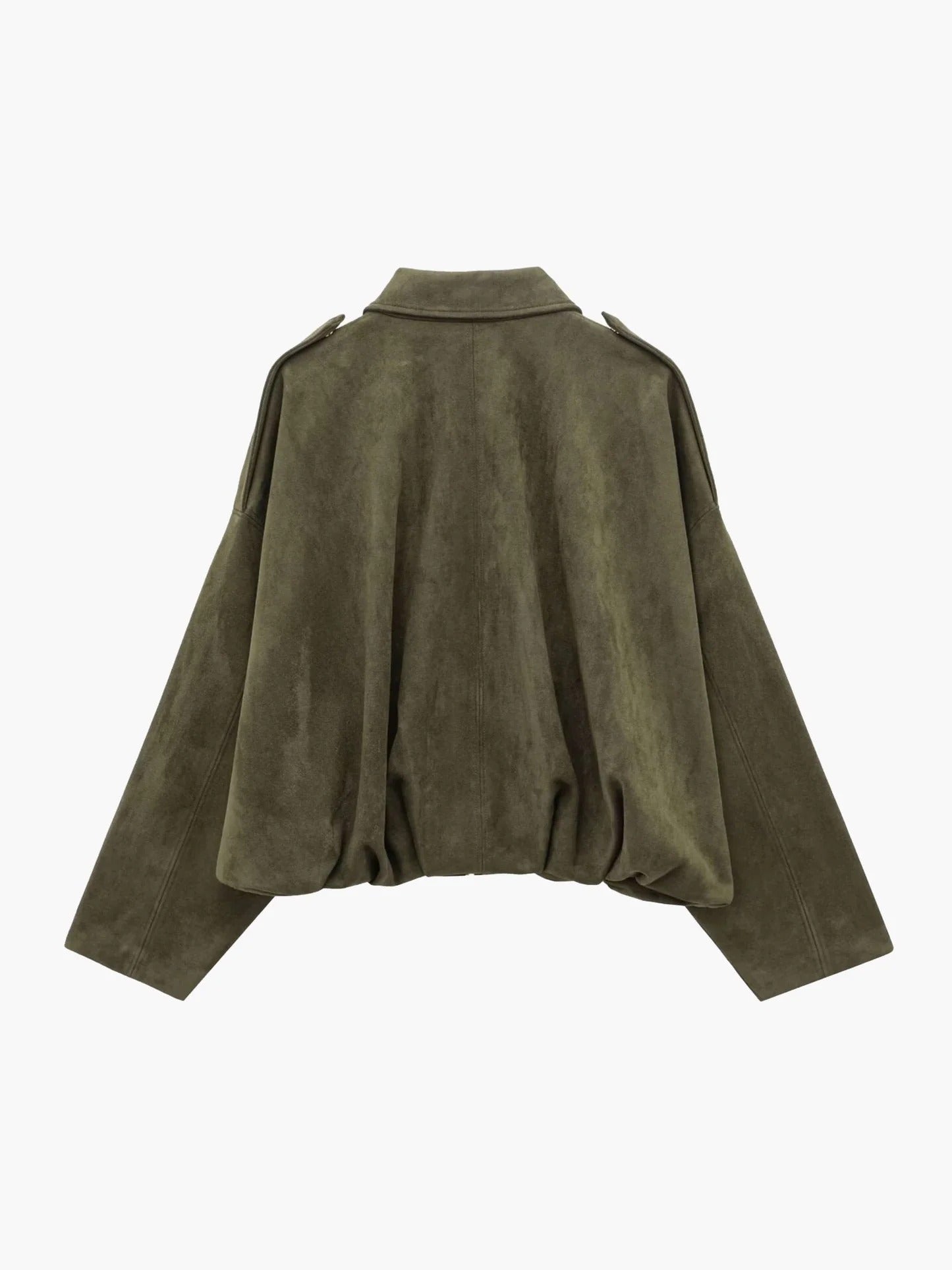 Suède bomber dames oversized met kraag 5