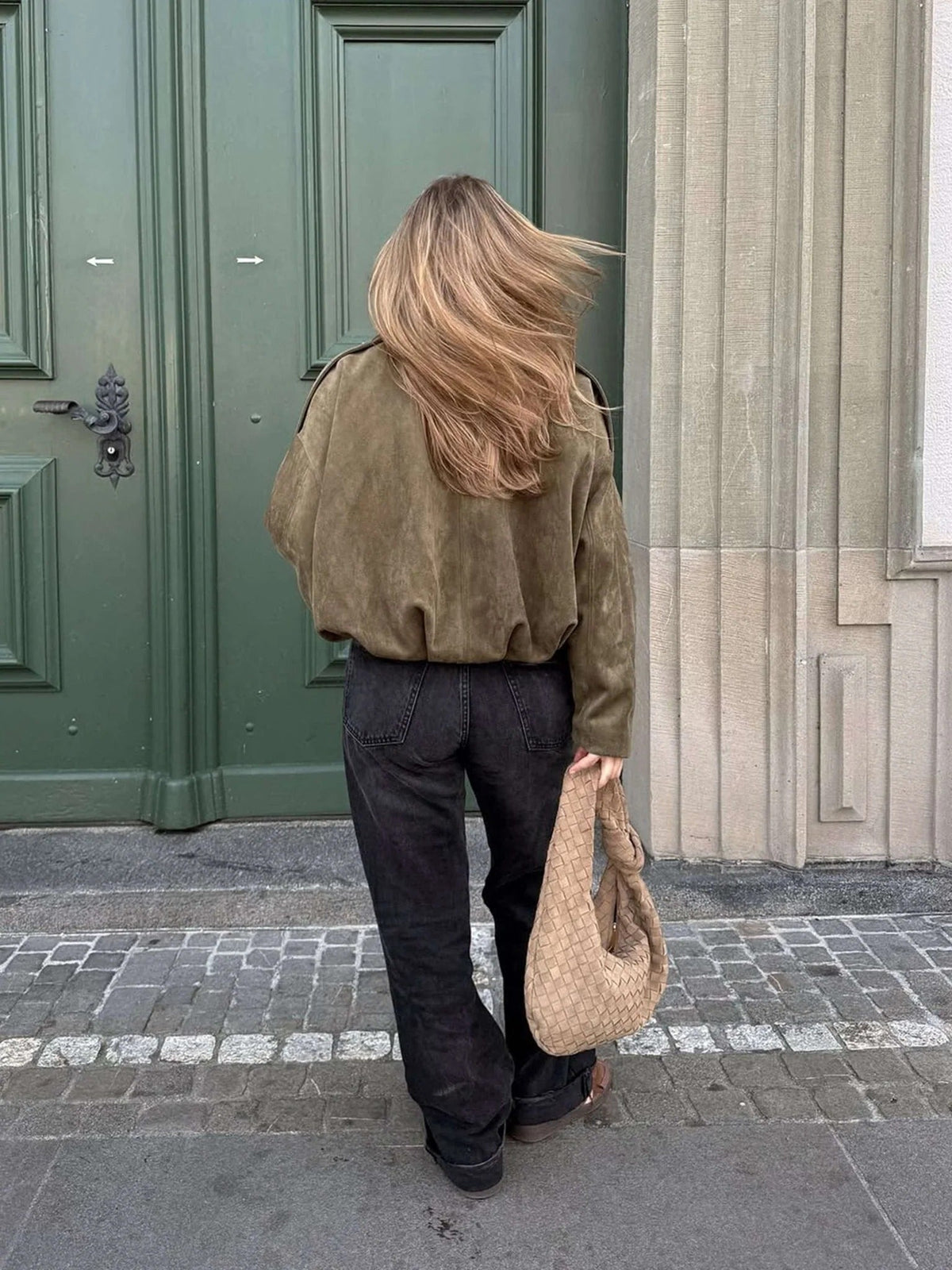 Suède bomber dames oversized met kraag 8