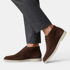 Suède chukka boots heren met mokassinstiksel 3