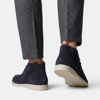 Suède chukka boots heren met mokassinstiksel 8