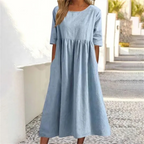 Loredana - Zomerse midi jurk met comfortabele pasvorm dames