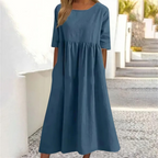Loredana - Zomerse midi jurk met comfortabele pasvorm dames