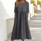 Loredana - Zomerse midi jurk met comfortabele pasvorm dames