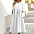 Loredana - Zomerse midi jurk met comfortabele pasvorm dames