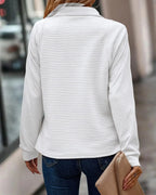 Sweater dames met halve rits, gestructureerd materiaal en losse pasvorm 11