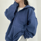 Sweater dames oversized met capuchon en rits 3