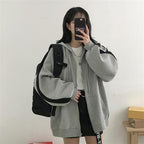 Sweater dames oversized met capuchon en rits 4