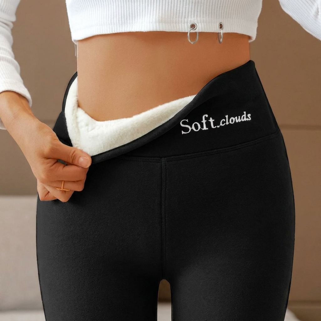 Thermo legging dames fleece gevoerd met hoge taille 2