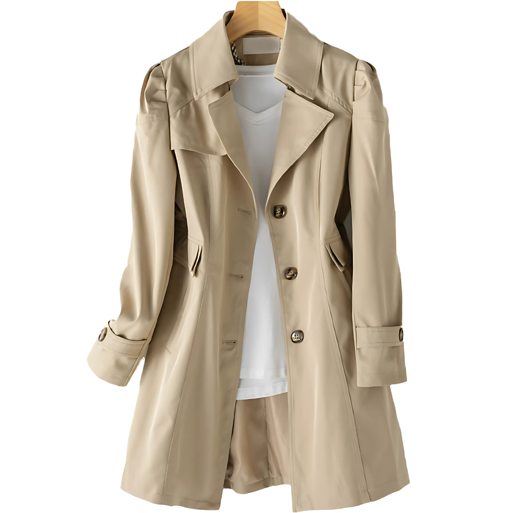 Trenchcoat dames met klassieke kraag en dubbele knoopsluiting 2