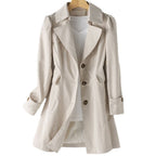 Trenchcoat dames met klassieke kraag en dubbele knoopsluiting 3
