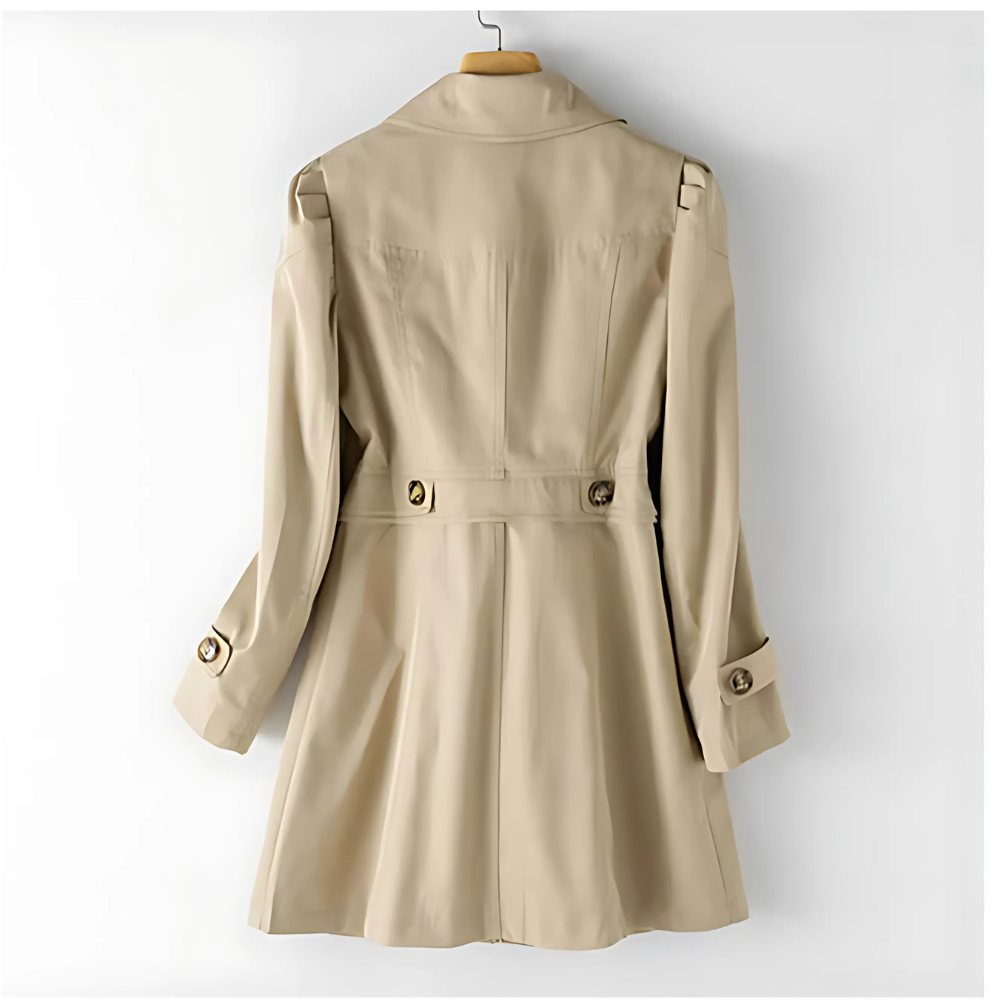 Trenchcoat dames met klassieke kraag en dubbele knoopsluiting 6