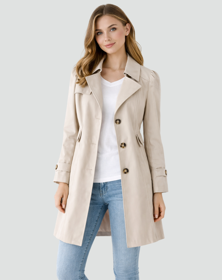 Trenchcoat dames met reverskraag en knoopsluiting 3