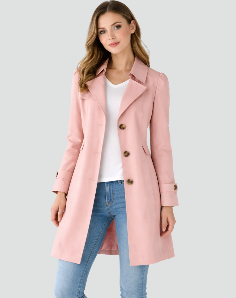 Trenchcoat dames met reverskraag en knoopsluiting 4