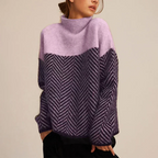 Trui dames met hoge col, lange mouwen en effen stof voor koele dagen 2